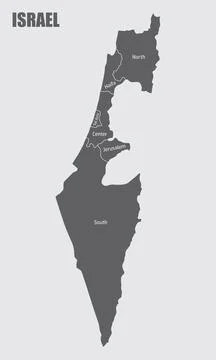 Israel administrative map Stock Illustration