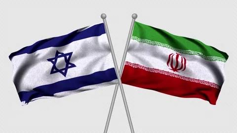 Israel and Iran Flags Stock Footage 340388282
