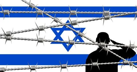 Israel barbed wire Stock Illustration