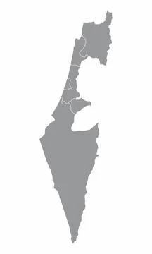 Israel districts map Stock Illustration