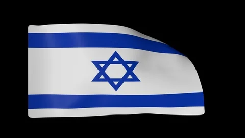 Israel Flag with Alpha Channel Video stock 87306981
