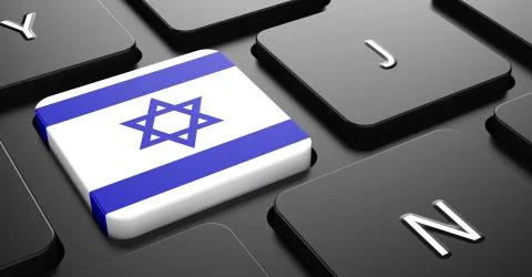 Israel - Flag on Button of Black Keyboard. Stock Illustration