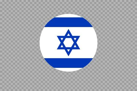 Israel flag in circle shape isolated  on png or transparent  background,Symbo Stock Illustration