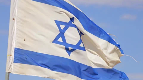 Israel flag- close up Stock Footage 30245207