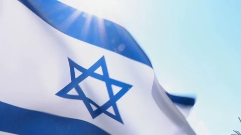 Israel Flag Flapping Video stock 118963416