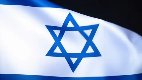 Israel Flag Flapping Stock Footage 118967321