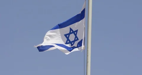 Israel flag fluttering in a wind Stock Footage 116795404