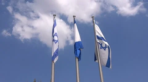 Israel flag Stock Footage 11977628