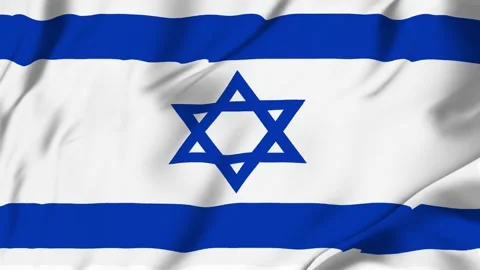 Israel flag loop animation with fabric texture, seamless waving background Stock Footage 342673090