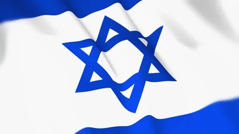 Israel Flag Seamless Loop 4k 60fps on Sky Background Stock Footage 340345640