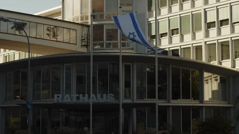 Israel flag in the shadow Stock Footage 253099065