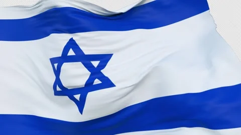 Israel Flag Waving Loop on alpha Stock Footage 253399408
