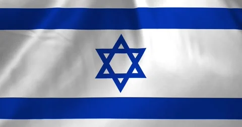 Israel flag waving with the wind background loop video animation Video stock 327172143
