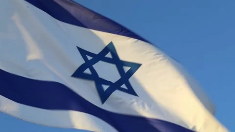 Israel flag waving in the wind Stock Footage 150800149