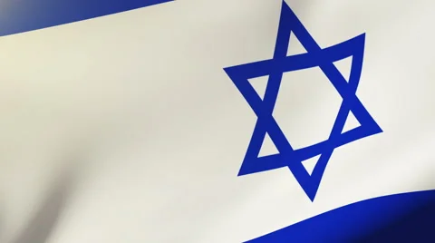 Israel flag waving in the wind. Looping sun rises style.  Animation loop Stock Footage 48590544