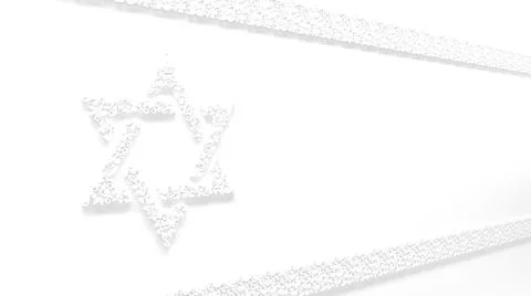 Israel flag white decorative pattern isolated. cg object 3D rendering Stock Illustration