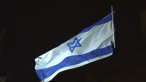 ISRAEL FLAGS, Star of David, flag flies in the wind, independence day 스톡 동영상 125033024