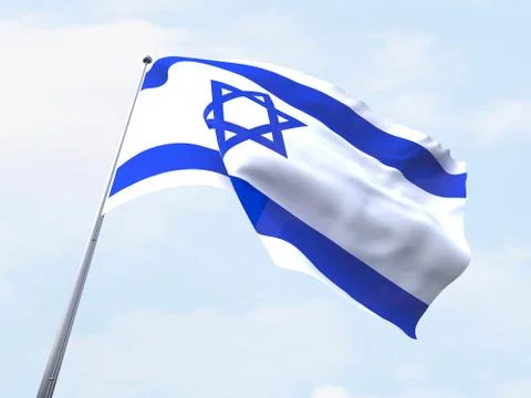 Israel flying flag isolate on white background. Stock Illustration