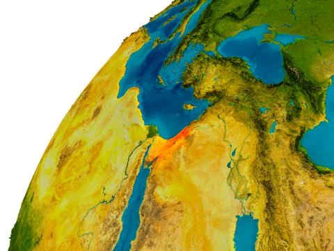 Israel on globe Stock Illustration