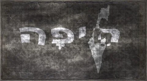 Israel Haifa Typography Map Stock Illustration