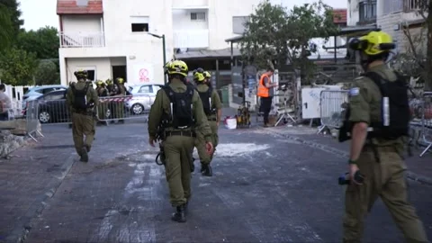 Israel: Hezbollah fires over 110 rockets into Israel Stock Footage 285453949
