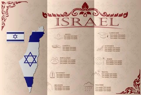 Israel infographics, statistical data, sights. Vector illustration Stock Illustration