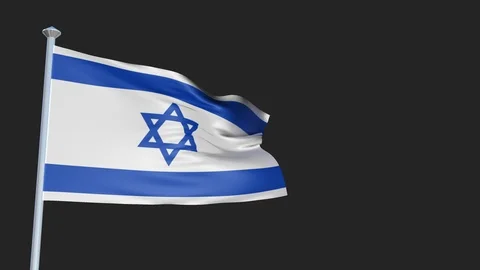 Israel - Loopable 3D flag animation with Alpha Channel and Transparency for y 스톡 동영상 91464405