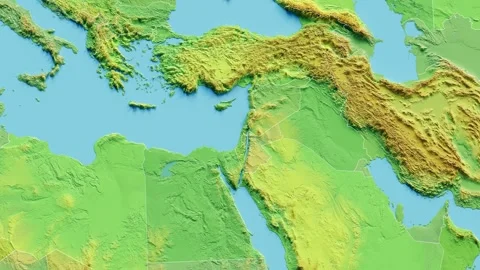 Israel Map 3D animated with Borders Video stock 348525778