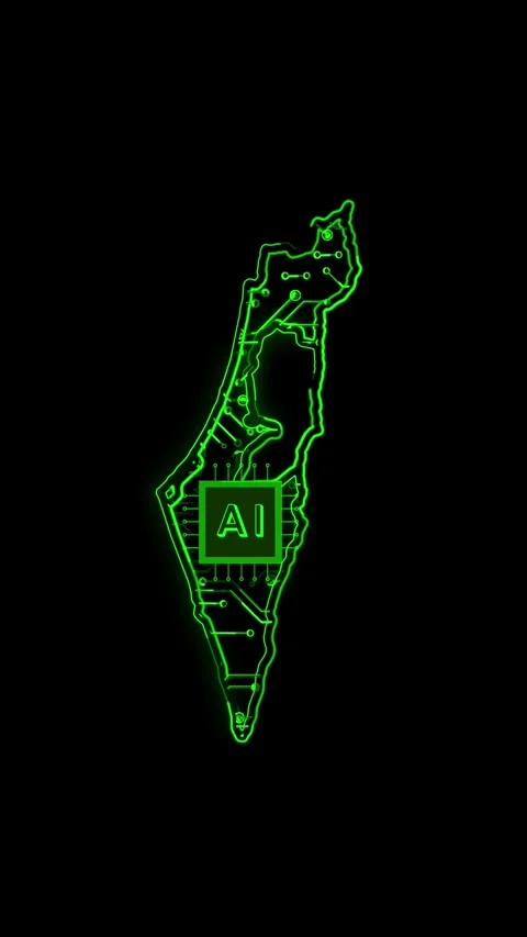 Israel Map AI Chipset Technology Opener Vídeo Stock 337171774