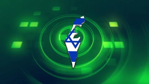 Israel Map and Flag Background Stock Footage 344028418