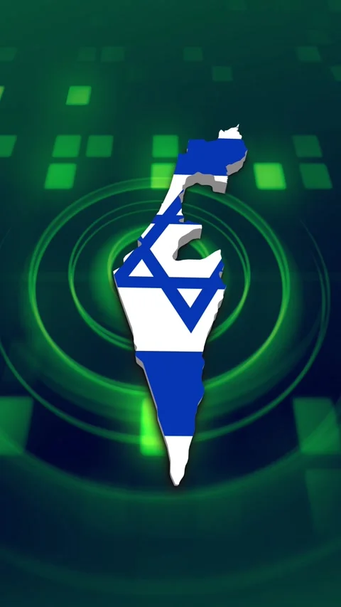 Israel Map and Flag Background Vídeos de archivo 347125113