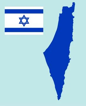 Israel map and flag vector Stock Illustration