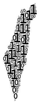 Israel Map Composition of Binary Digits Stockillustratie