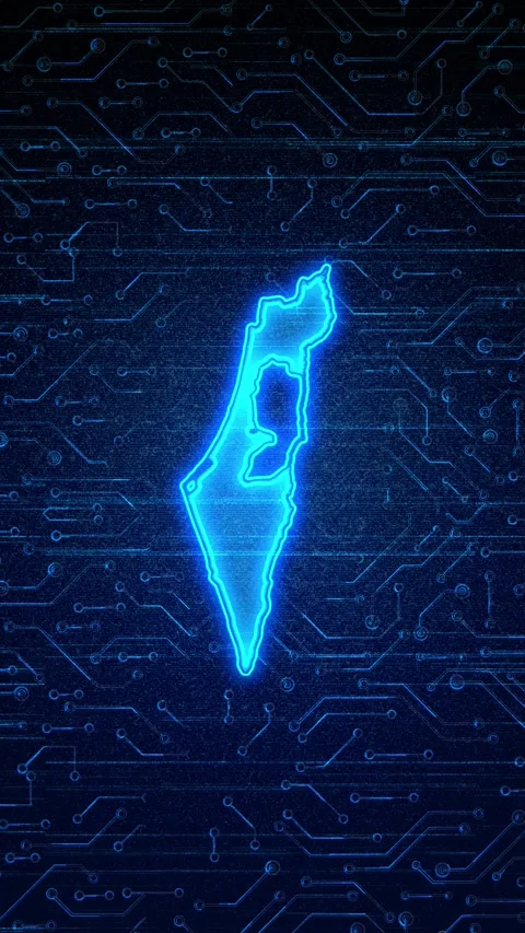 Israel Map Digital Technology Opener Video stock 336312798
