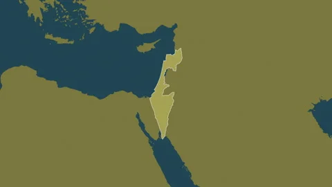 Israel map - extract. Border. Pattern. Labels Stock Footage 321019298