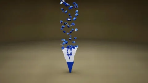 Israel Map With Flag Stock Footage 323681800