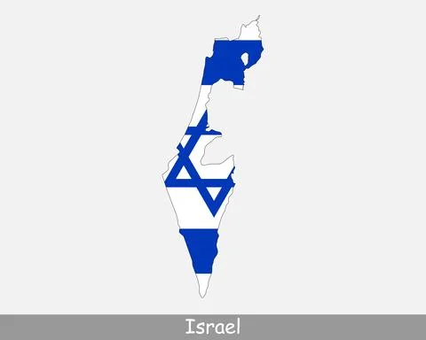 Israel Map Flag Stock Illustration