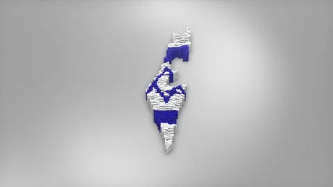 Israel Map with Flag Intro Background Stock Footage 315163729
