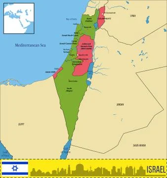 Israel map 스톡 일러스트