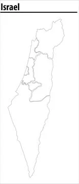 Israel map illustration vector detailed Israel map with regions Stock Illustration