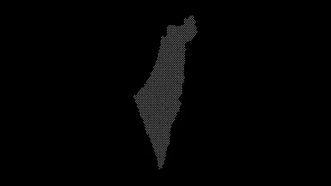 Israel map from particles, dots. Digital silhouette. Stock Footage 160130570