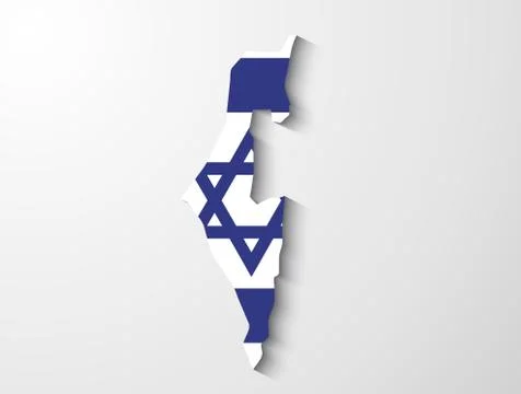 Israel map with shadow effect presentation Stock Illustration