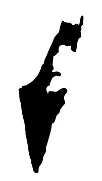 Israel map silhouettel vector isolated Stock Illustration