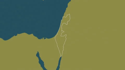Israel map - solid. Regions. Pattern. Video stock 148457872