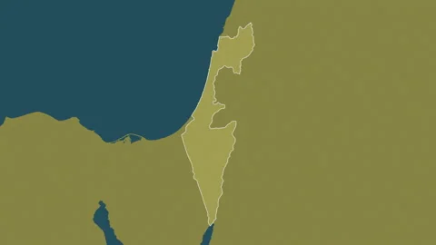 Israel map - zoom. Border. Pattern. Stock Footage 148459387