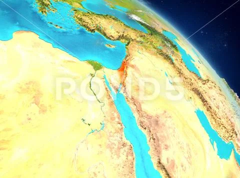 Israel from orbit Stock Photos