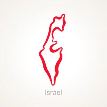 Israel - Outline Map Stock Illustration