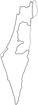 Israel outline map Stock Illustration
