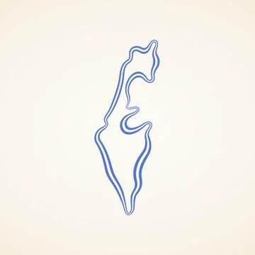 Israel - Outline Map Stock Illustration