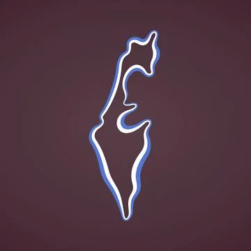 Israel - Outline Map Stock Illustration